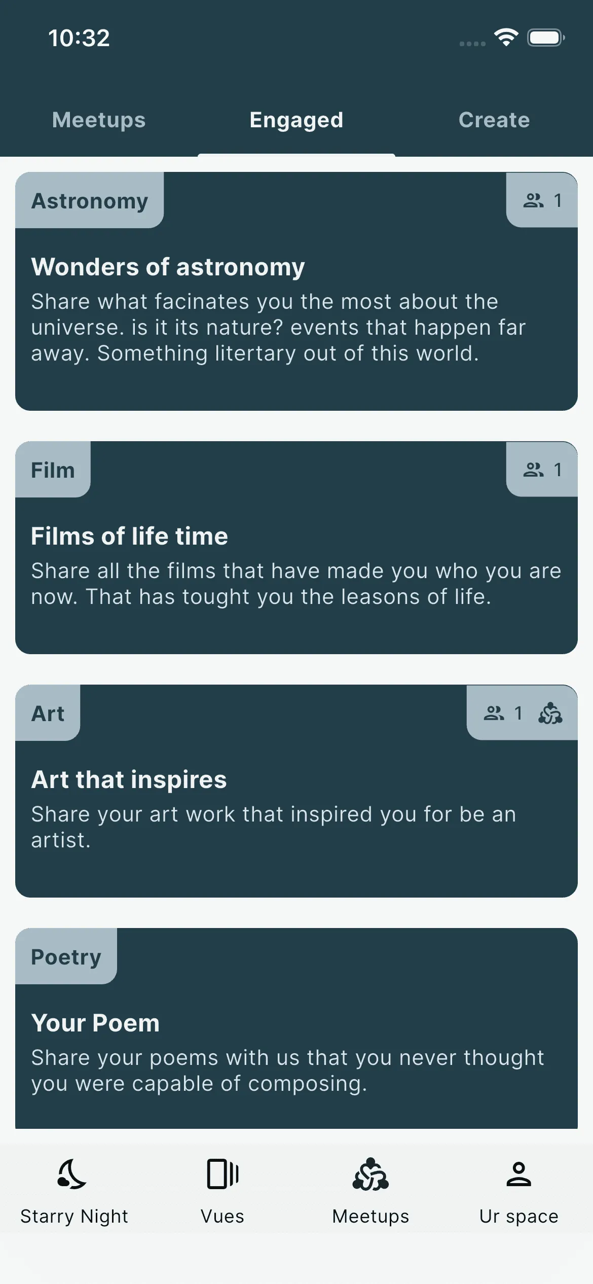 Discover people through meetups